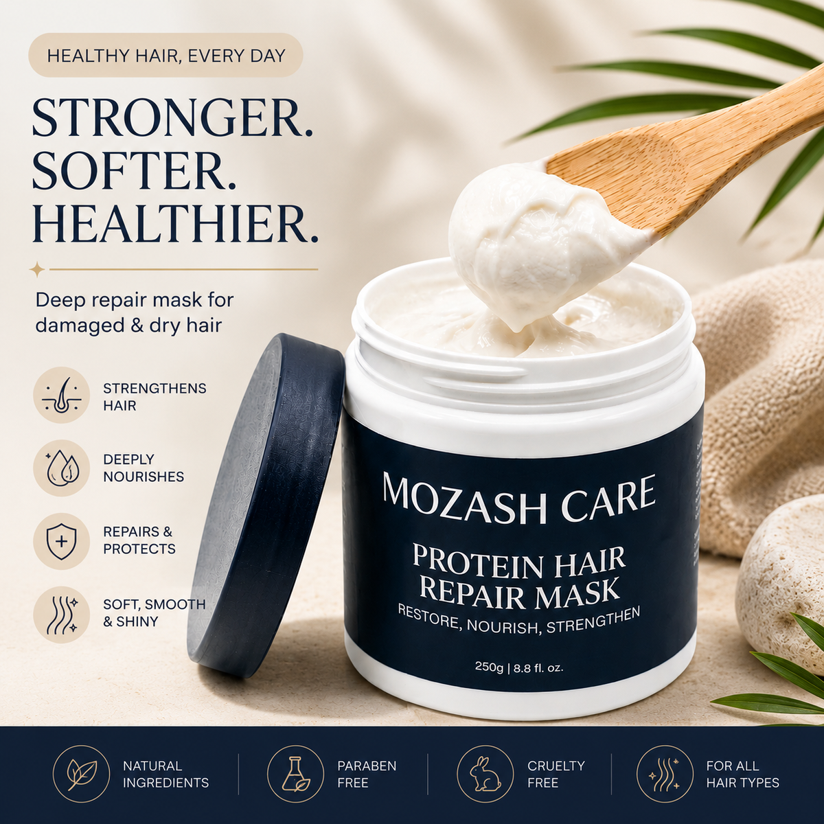 MOZASH CARE Protein Hair Repair Mask — Intensive Strengthening Treatment